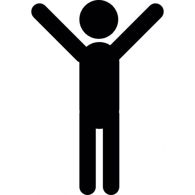 626x626 Man Silhouette Standing With Arms Up Free Icon 405