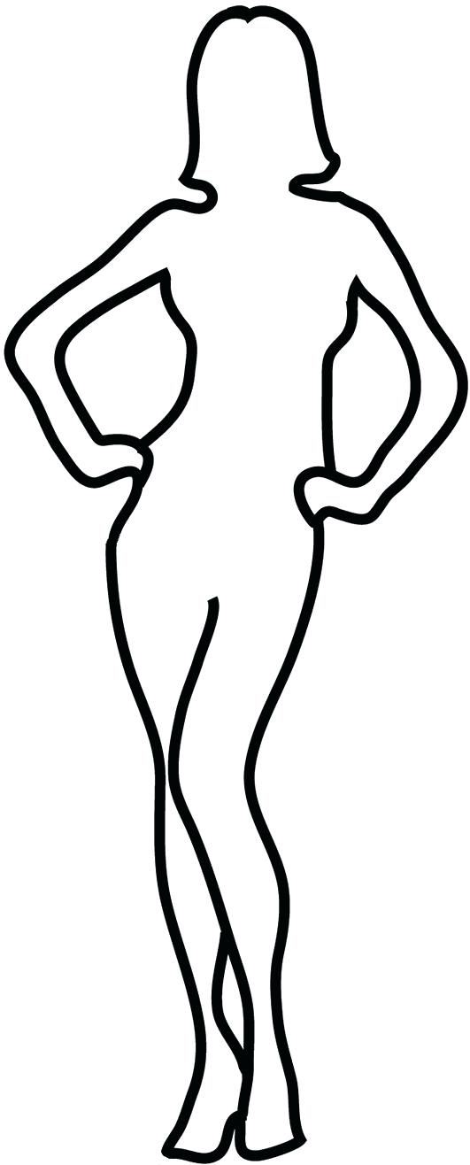 531x1316 Human Body Outline Printable Female Silhouette Person Outline
