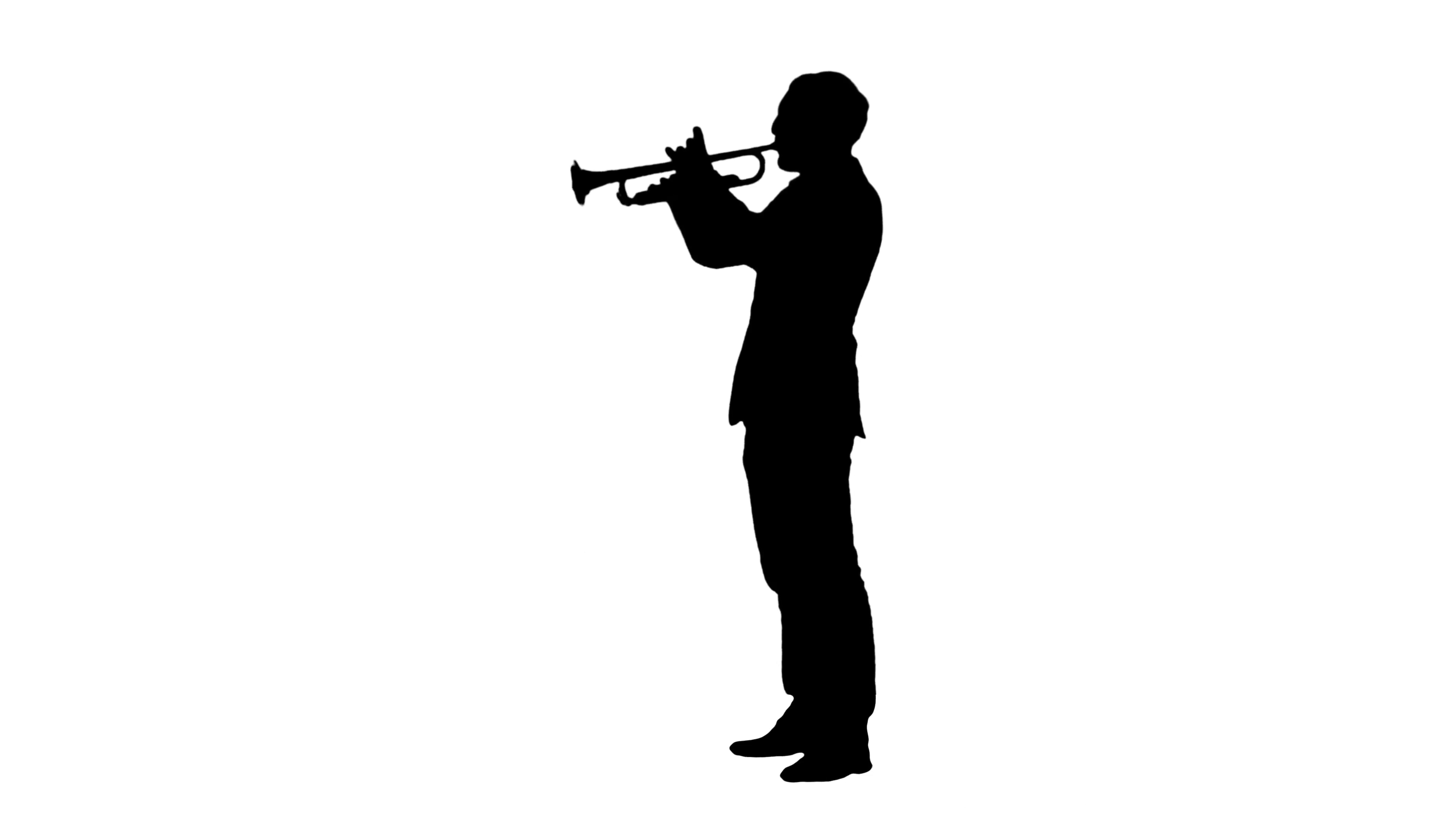 3840x2160 Silhouette Man Standing And Trumpet Melody Stock Video Footage