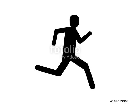 500x400 Running Person Pictogram Icon Silhouette Vector Stock Image