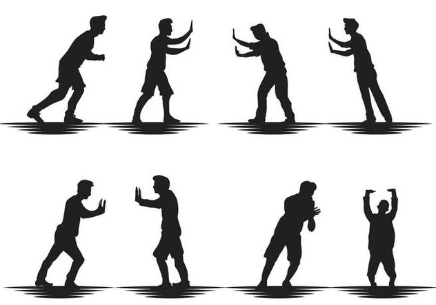 632x443 Free Man Pushing Silhouette Vector Free Vector Download 403125