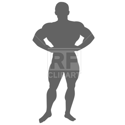 400x400 Bodybuilder Silhouette Royalty Free Vector Clip Art Image