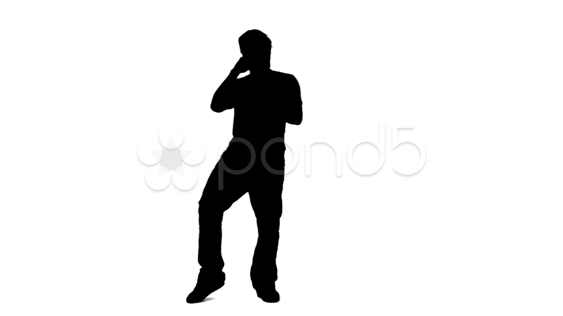 1920x1080 Silhouette Man Singing Into A Microphone ~ Clip