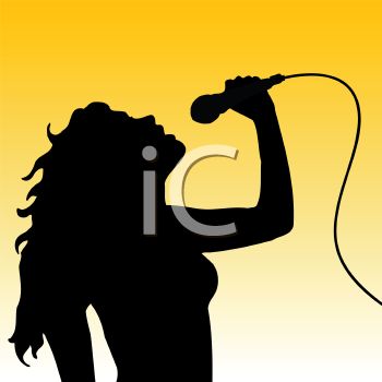 350x350 Silhouette Of A Woman Singing Into A Microphone