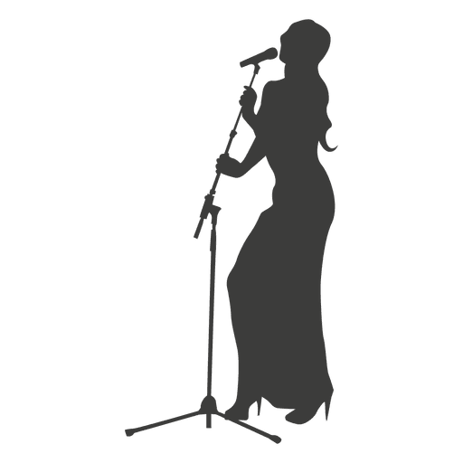 512x512 Female Singer Silhouette