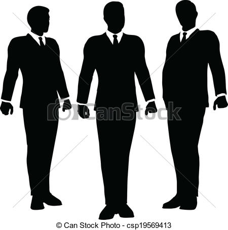450x454 Business People Standing Silhouette. Eps 10 Vector Vector Clip