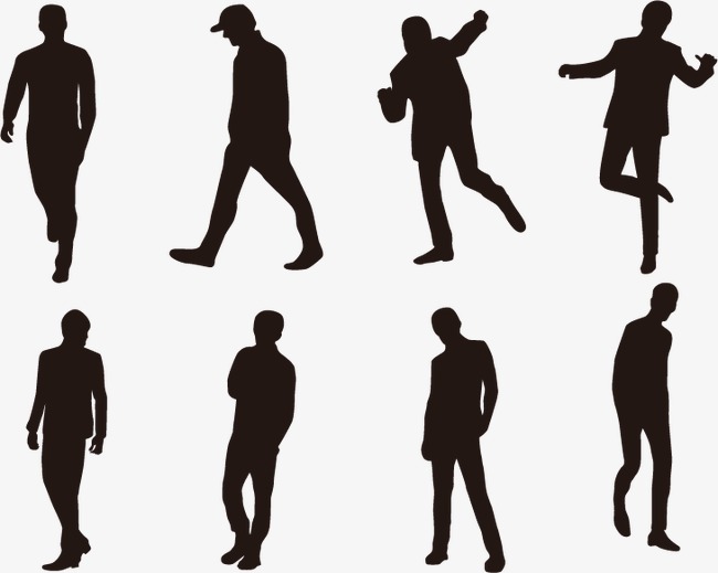 650x519 People Silhouette Vector, Silhouette Figures, Sketch, Silhouette