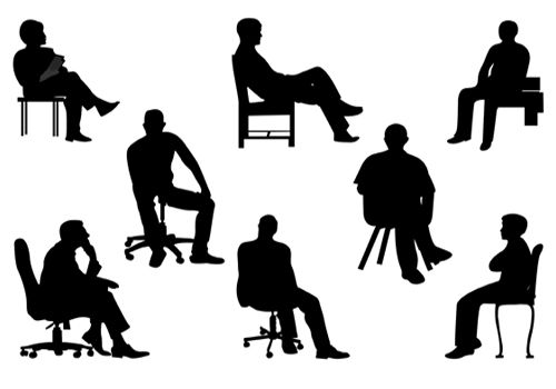 500x350 Sitting Silhouette People