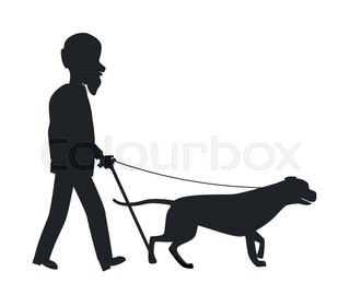 320x281 Blind Man Walking With His Dog Stock Vector Colourbox
