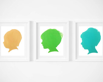 340x270 Painted Custom Silhouette Portrait Of Children Painting Kids