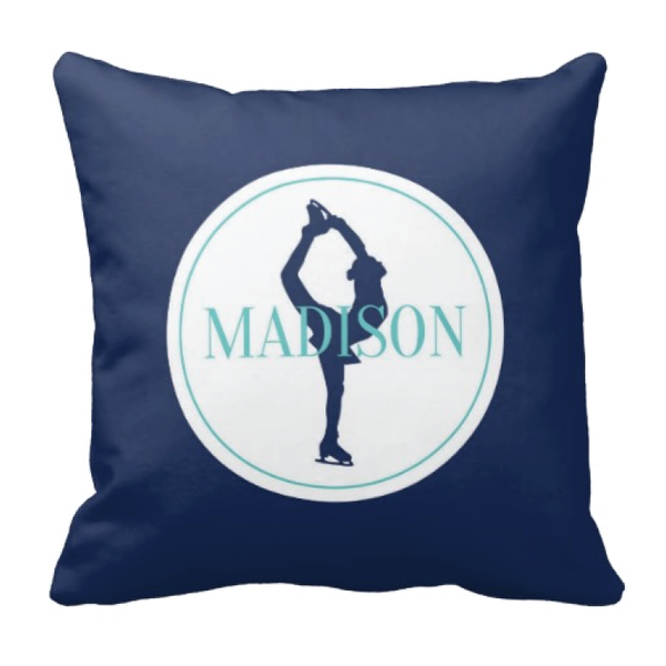 600x600 Personalized Figure Skating Silhouette Throw Pillow Shop Wunderkinds
