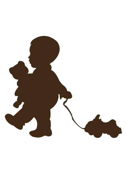 427x613 Pull Toy Play Silhouette Art Personalized By Dish And Spoon