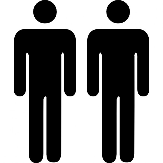 626x626 Two Persons Silhouettes Icons Free Download
