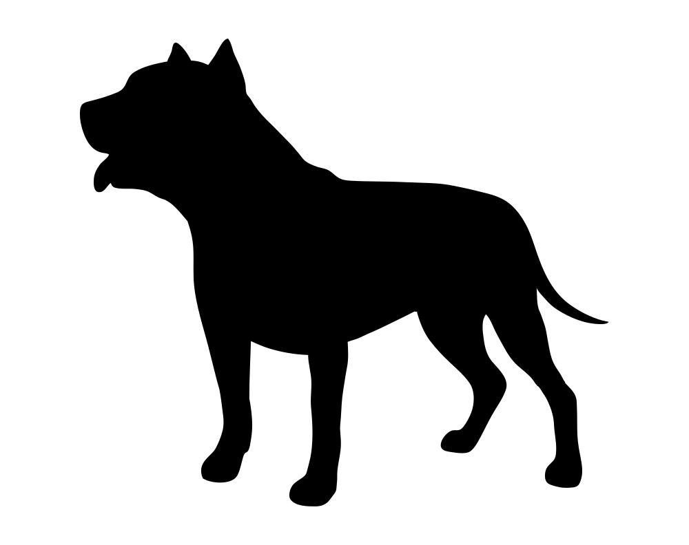 1000x792 Pit Bull Dog Silhouette Clipart