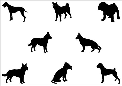 502x352 Dog Silhouette Vector