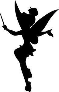 194x300 Window Wall Vehicle Peter Pan Tinkerbell Fairy Silhouette Decal