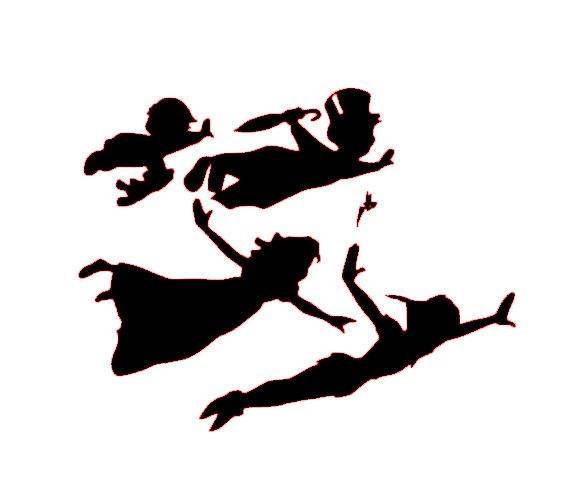 566x494 Peter Pan Tinker Bell Wendy Flying Vinyl Window Decal Sticker