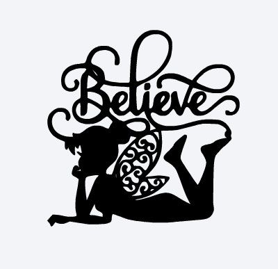 400x387 Svg, Disney, Tinkerbell, Tinkerbell Silhouette, Believe, Peter Pan