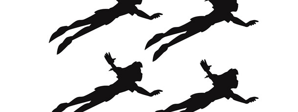 610x229 Peter Pan Flying Silhouette Cut Out Small