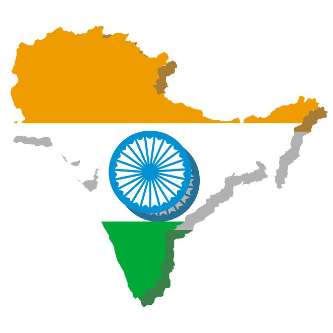 660x660 Vector Map Of India With Flag