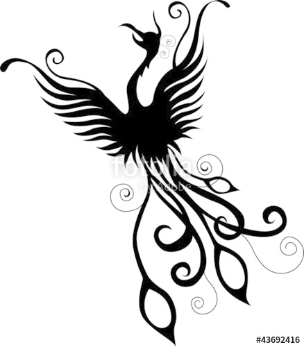 438x500 Silhouette Of Phoenix Stock Image And Royalty Free Vector Files