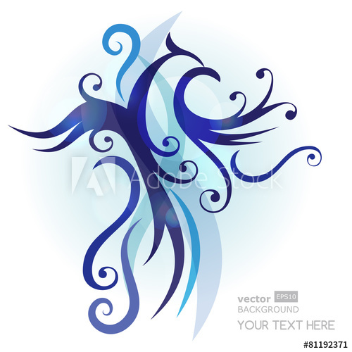 500x500 Abstract Blue Bird Silhouette Background. Decorative Phoenix Ill