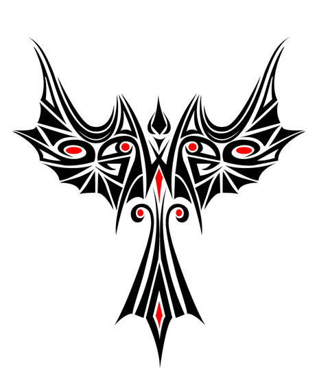 462x570 Beautiful Phoenix Tribal Tattoo