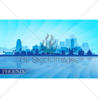 325x325 Phoenix City Skyline Silhouette Background Gl Stock Images