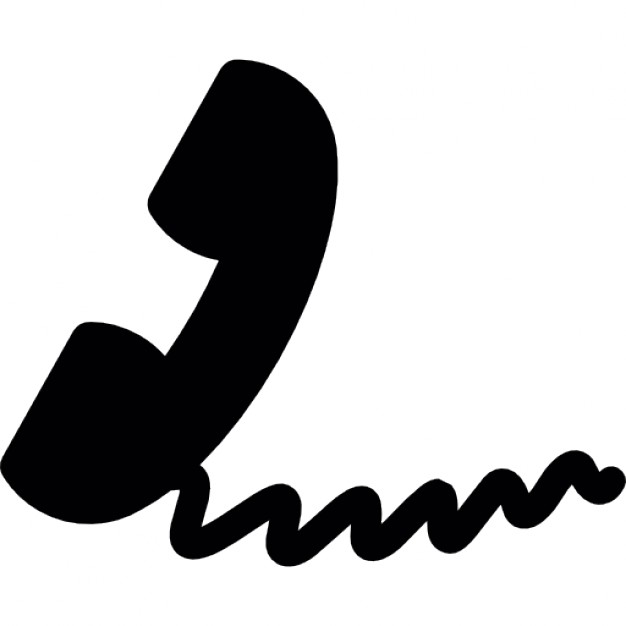 626x626 Phone Auricular Silhouette With Curled Cable Icons Free Download