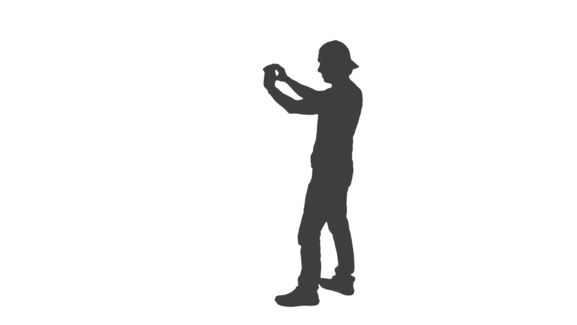 1920x1080 Silhouette Of Walking Young Man With A Smartphone, He Makes