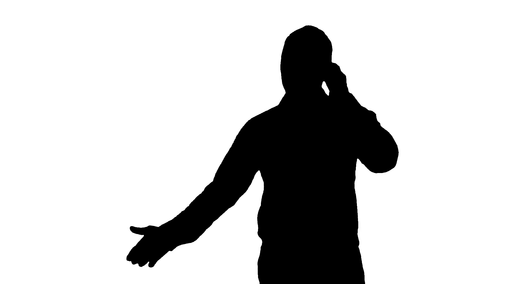 1920x1080 Businessman Talking On A Phone Silhouette Stock Video Footage