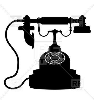 362x400 Silhouette Of Retro Phone Royalty Free Vector Clip Art Image