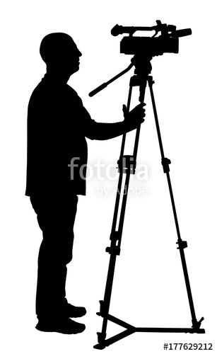 307x500 Cameraman Silhouette With Video Camera On Event, Concert, Sport