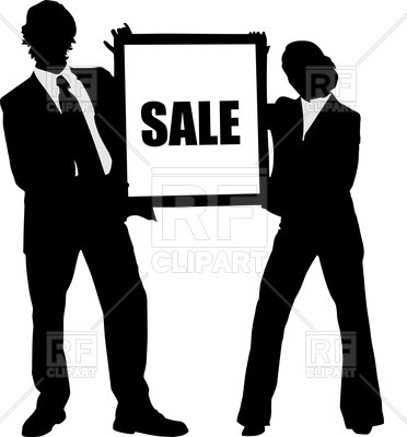 372x400 Man And Woman Silhouettes In Business Suits Royalty Free Vector