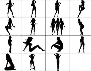 320x250 Dancing Silhouettes 815 Photoshop Free Brushes Download
