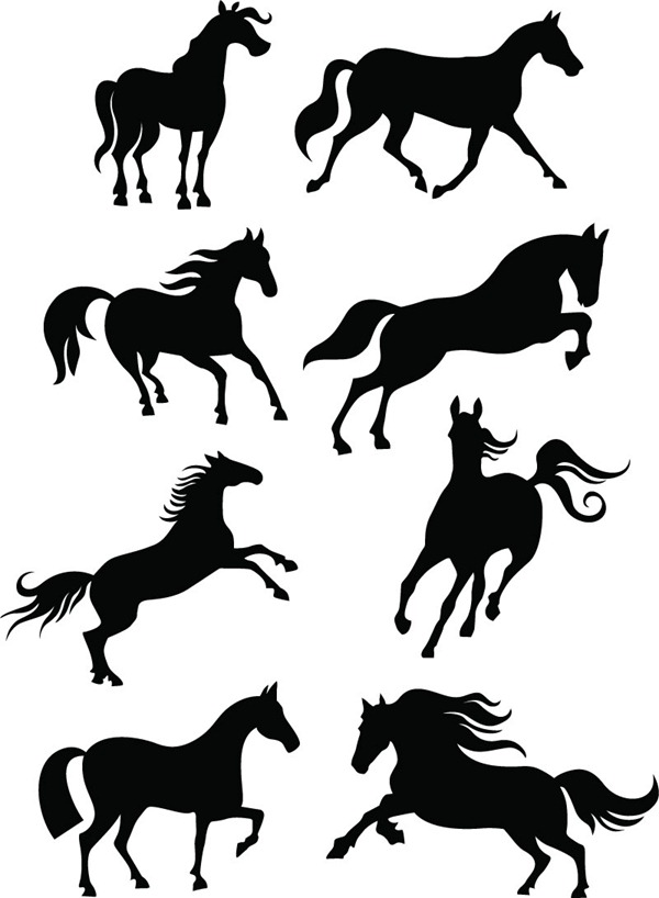 600x818 Fashion Horse Silhouettes Vector Material My Free Photoshop World