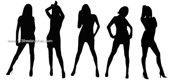 553x263 Girl Silhouette Brushes For Photoshop Elements 123freebrushes