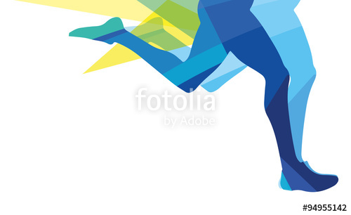500x306 Silhouette Of A Man Running Legs Transparent Overlay Colors Stock