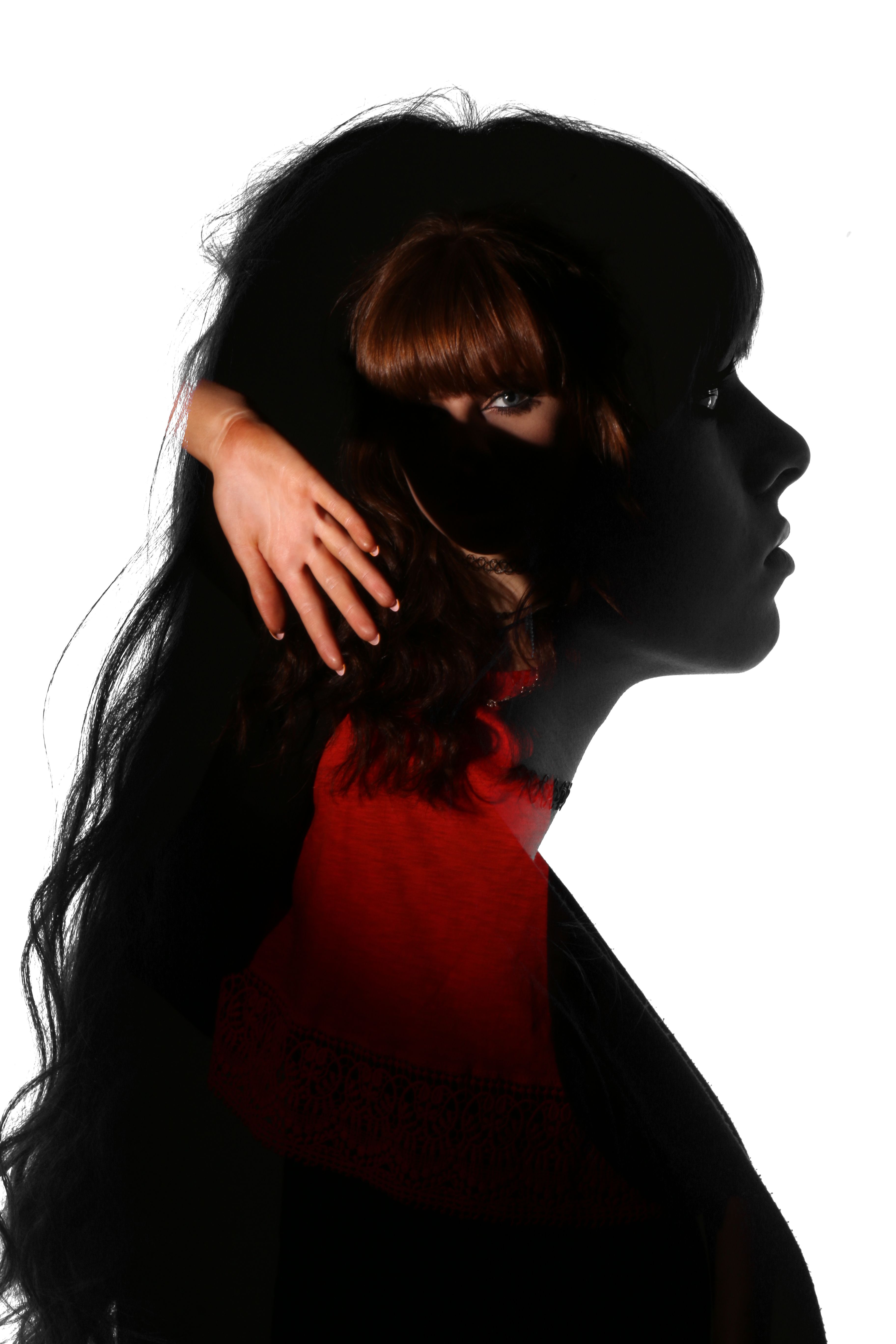 3648x5472 Two Portraits Merged Using Photoshop. One Silhouette