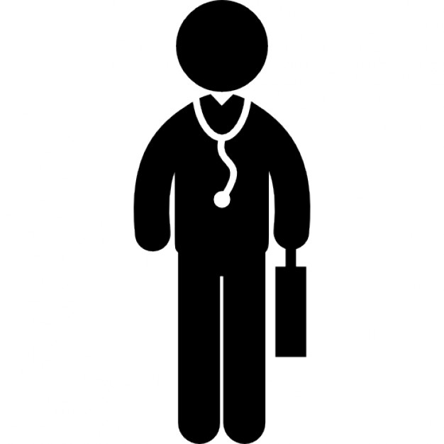 626x626 Medical Doctor Standing With Suitcase And Stethoscope Icons Free