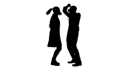 240x135 Silhouette Happy Doctor And Young Nurse Smiling, Thanking Each