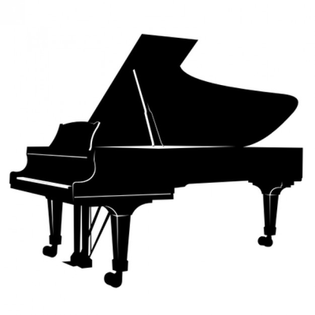 626x626 Musical Piano Silhouette In Black Color Vector Free Download
