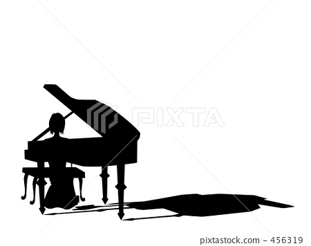 450x356 Pianist, Silhouette, Silhouettes