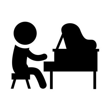 340x340 Free Silhouette Vector Music, A Keyboard, Icon