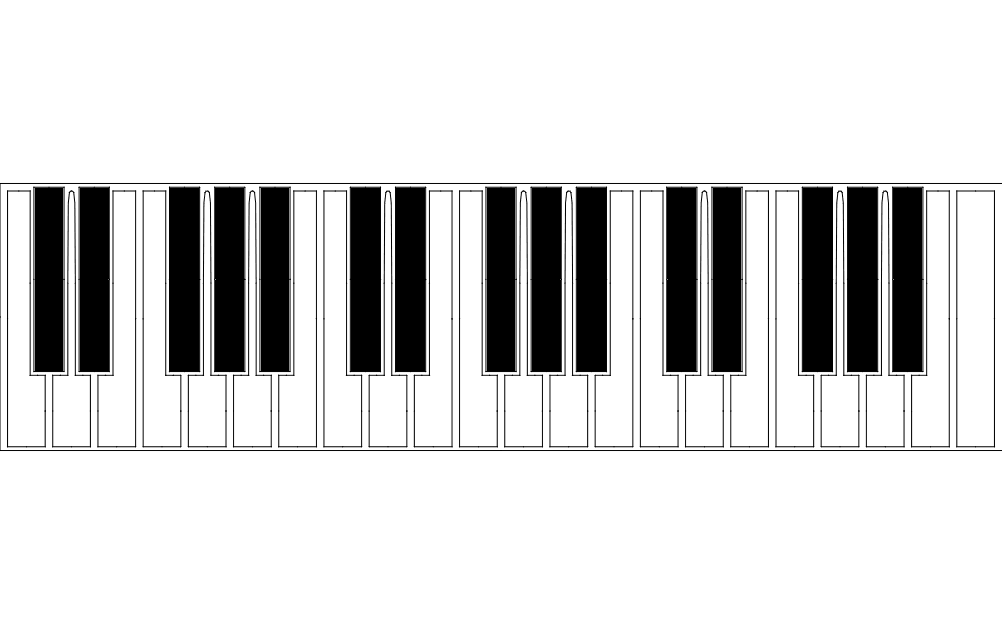 1002x633 Piano Keyboard Silhouette Dxf File Free Download