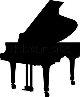 265x320 Piano Silhouette On Gray Background Stock Photo Colourbox
