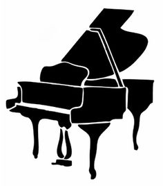 236x268 Grand Piano Silhouette Isolated On White Background, Vector