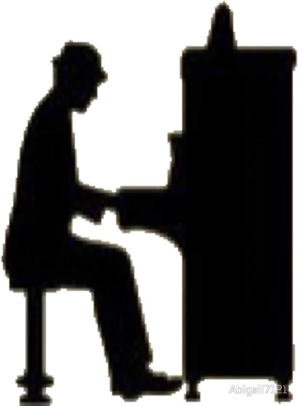 587x800 Man Playing Piano Silhouette Stickers By Abigail7121 Redbubble