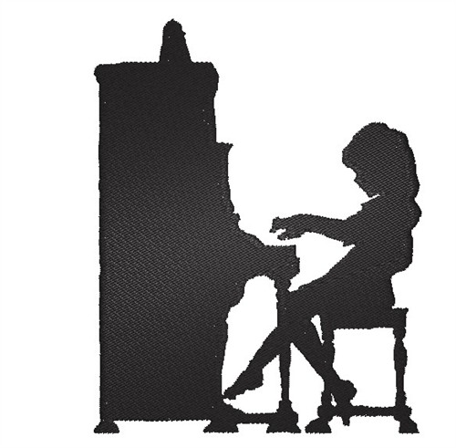 500x491 Outlines Embroidery Design Piano Player Silhouette From King Graphics