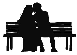 320x230 Couple Kiss Park Bench Svg